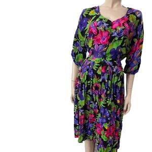 Jane Ashley floral button front floral midi dress size:24